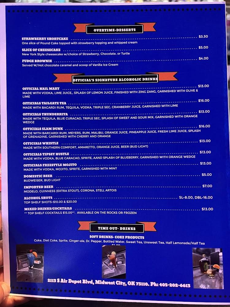 Official's Sports Bar and Grill Menu image 2