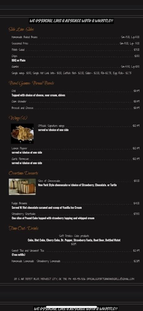 Official's Sports Bar and Grill Menu image 4